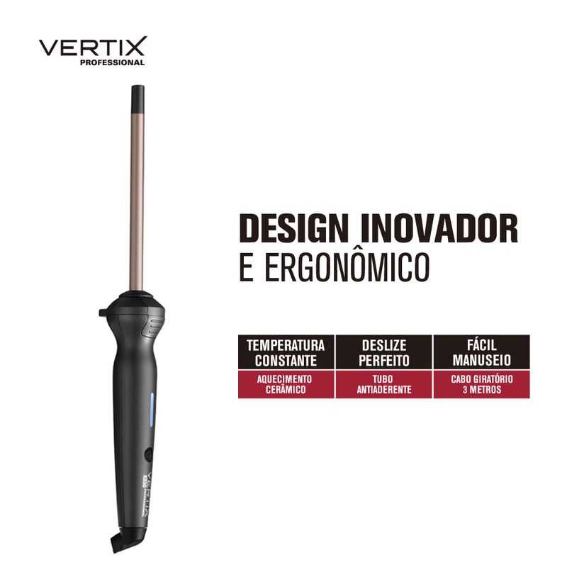 Vertix Modelador de Cachos Profissional - 32mm Bivolt - Pra Você Perfumaria