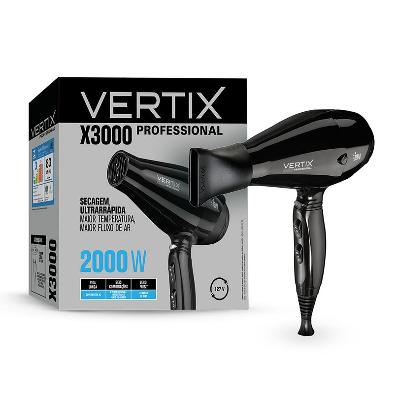 Secador de Cabelo Profissional vertix x3000 Ion em Promoção é no Bondfaro