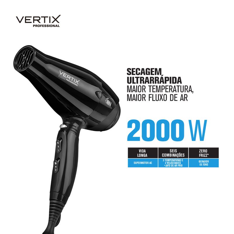 ELÉTRICOS - Cabeleireiro Vertix Secadores Cabelo Até 2000 W