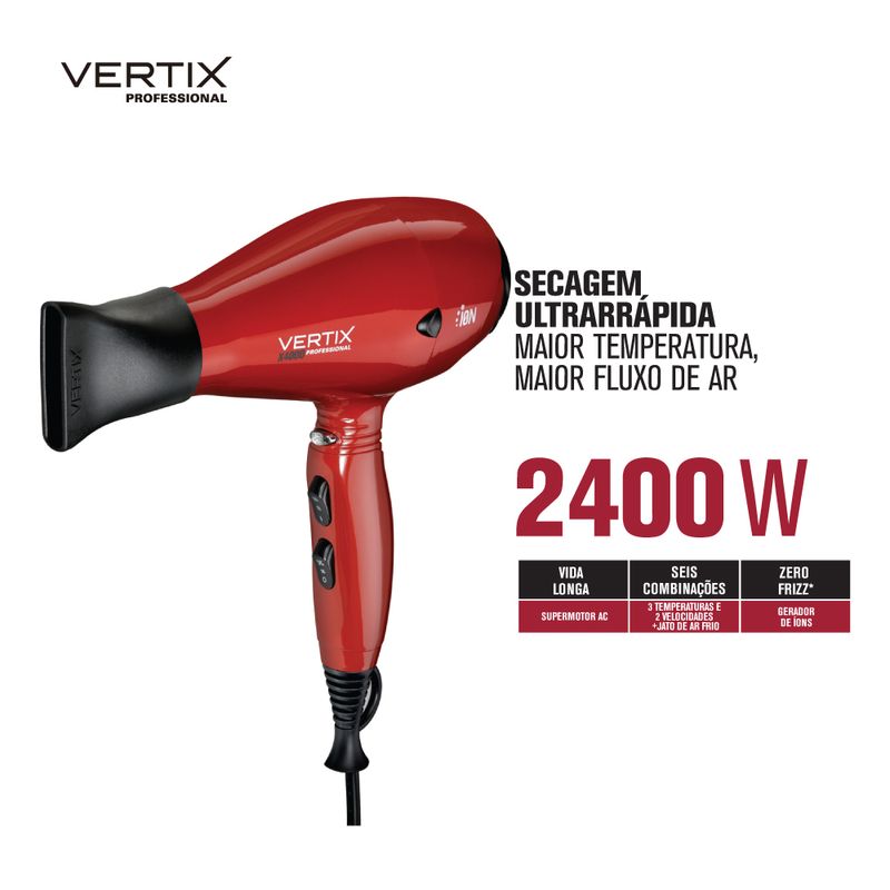 ELÉTRICOS - Cabeleireiro Vertix Secadores Cabelo Até 2000 W