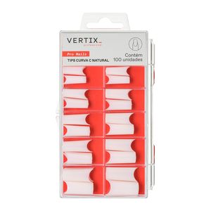 Caixa Tips Curva C Natural 100 Unidades Vertix