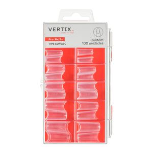 Caixa Tips Curva C Transparente 100 Unidades Vertix