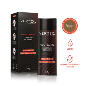 Fibra Capilar  Para Cabelos Castanho Claro 25G Vertix