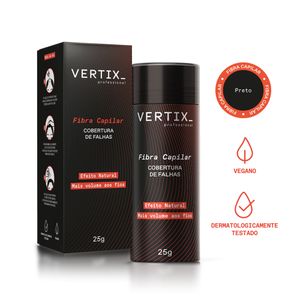 Fibra Capilar Para Cabelos Pretos 25G Vertix